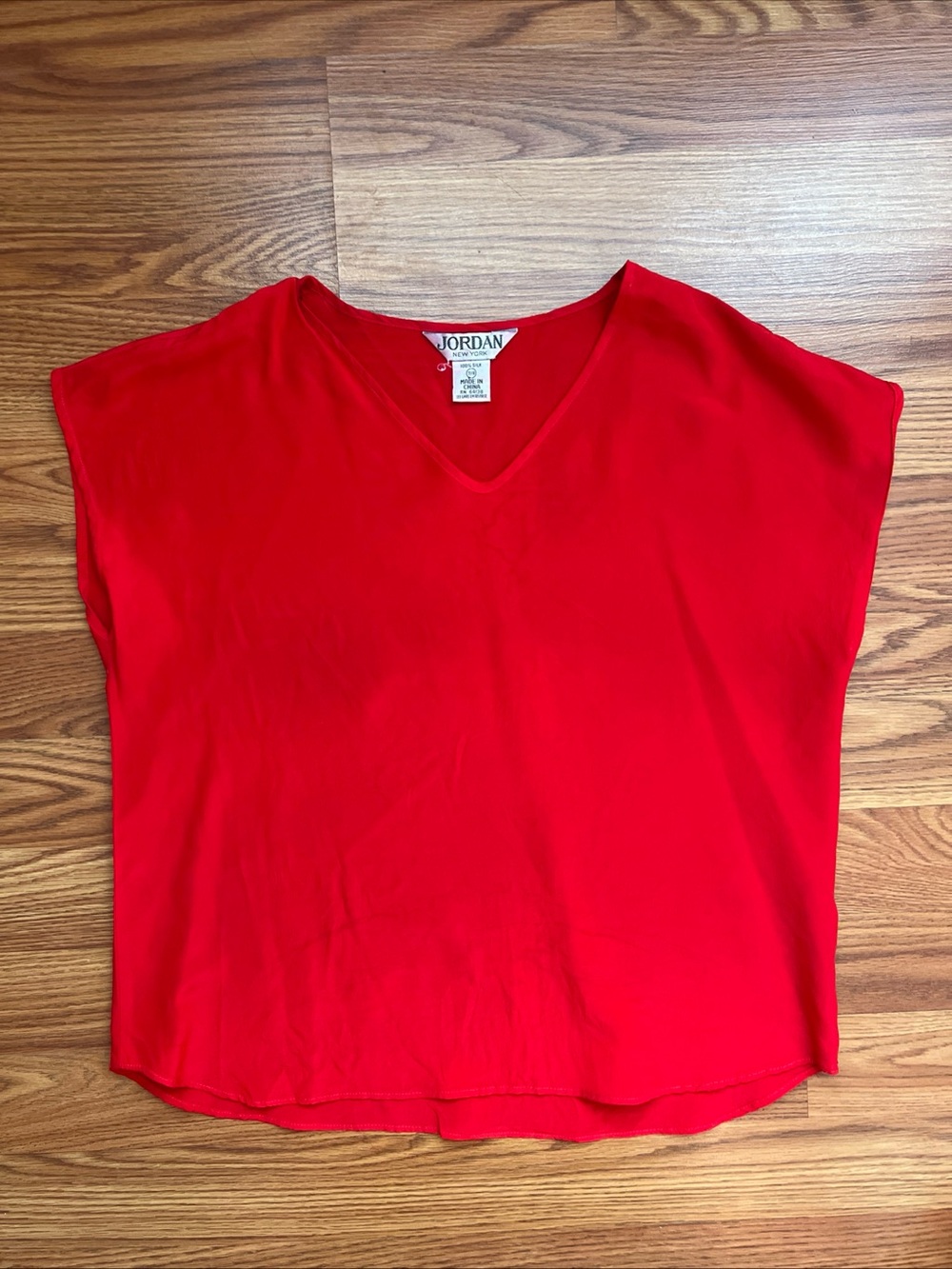 Vintage Red Silk Blouse